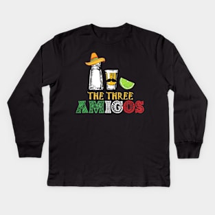 The 3 Three Amigos T-shirt - salt, tequila & lime Kids Long Sleeve T-Shirt